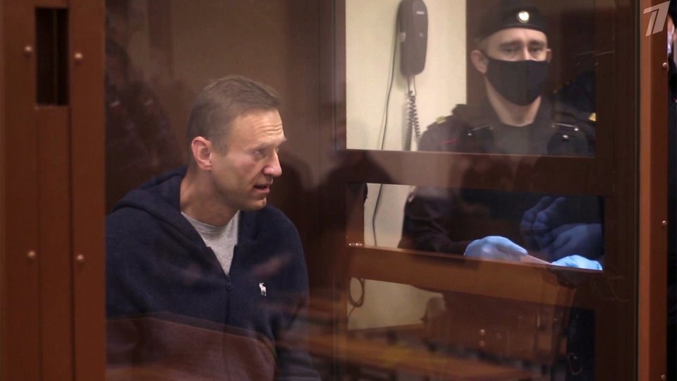 Суд над Навальным. Подсудимый в суде.
