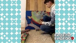Картины из кубиков Рубика. Видели видео? Фрагмент