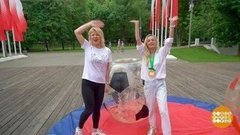Футбольное сумо с Еленой Максимовой. Доброе утро. Фрагмент 