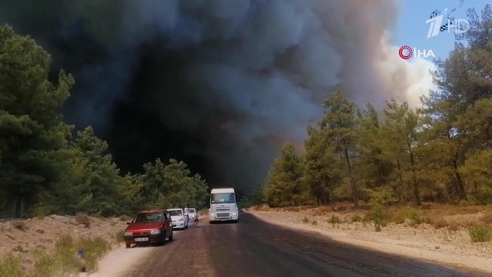 В районе турецкого города Манавгат огонь перекинулся на городские кварталы. Новости. Первый канал - Vimarsana News