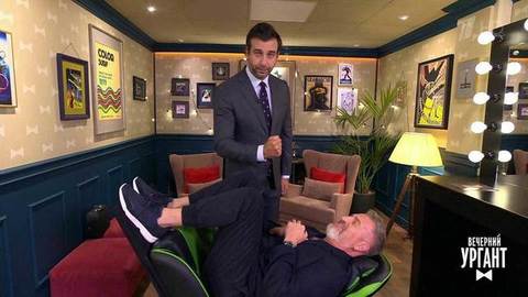 Леонид Агутин тестирует новое кресло Наставника "Голоса". Пролог.  Вечерний Ургант