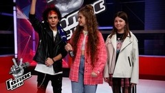 «Команда Басты лучше всех». Владимир Оганесян и Мария Гулевич. Интервью после Поединков. Голос. Дети-9