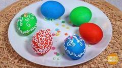 Яркие крашенки с белоснежным узором. Доброе утро. Фрагмент 