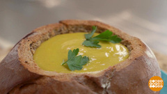 Сырный суп в булочке. Доброе утро. Фрагмент 