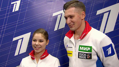 «В Красноярск мы поедем всей командой». Анастасия Мишина и Александр Галлямов о произвольном прокате. Омск. Гран-при России по фигурному катанию 2023