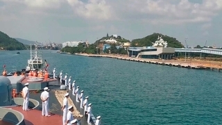 В индийском порту Вишакхапатнам торжественно встретили российские боевые корабли