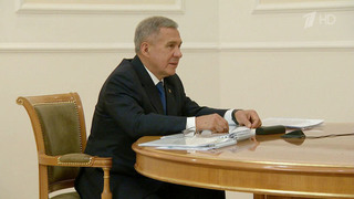 Владимир Путин проводит встречу с главой Татарстана Рустамом Миннихановым
