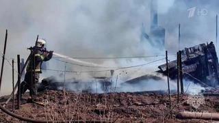 В Забайкалье потушен открытый огонь в дачном кооперативе, где пожар уничтожил около 40 построек