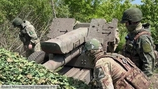 На Донецком направлении артиллеристы из гаубиц Д-30 уничтожили замаскированные укрепления противника