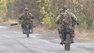 В районе Красногоровки боевые задачи выполняют российские мотоциклисты