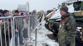 В Нальчике выставили трофейную натовскую технику, которую бойцы захватили в ДНР