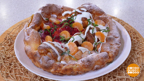 Блинный десерт с вишней. Доброе утро. Фрагмент 