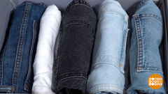 Как компактно хранить джинсы в шкафу. Доброе утро. Фрагмент 