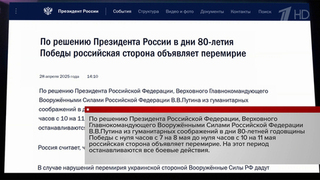Россия объявляет перемирие в дни празднования 80-летия Великой Победы