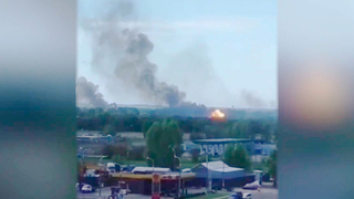 Последствия удара по военному аэродрому в Черкасской области сняли на видео
