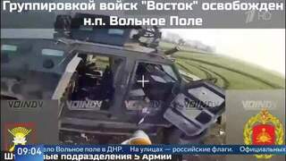 Российские бойцы вошли в Вольное Поле в ДНР и подняли триколор: видео