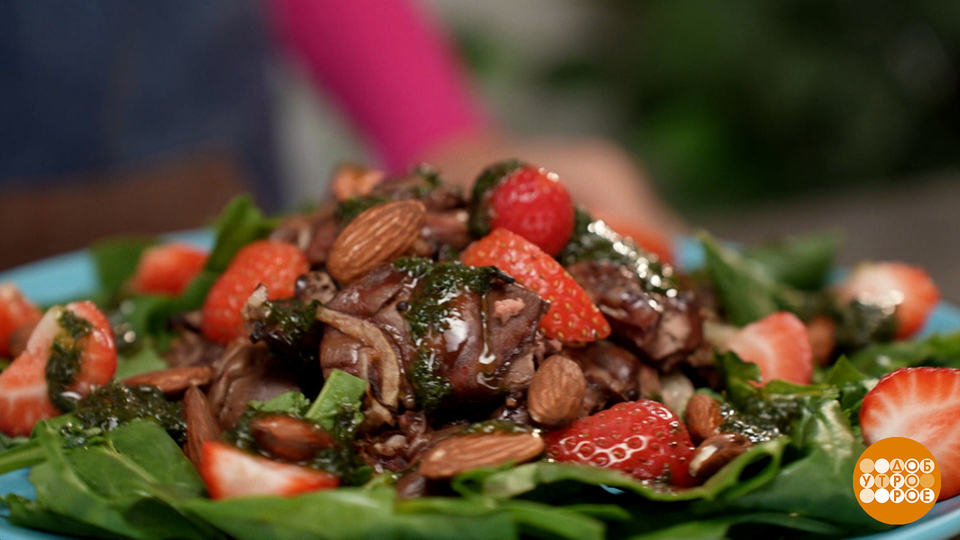 Куриная печень на мангале от Марии Суровой. Доброе утро. Суббота. Фрагмент выпуска от 26.07.2025