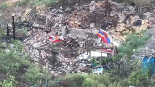 В поселке Зеленый Гай Харьковской области водрузили российский флаг