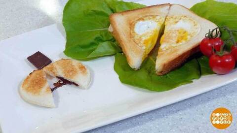 Два ломтика хлеба + еще кое-что = завтрак. Доброе утро. Фрагмент