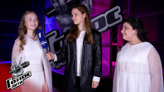 «Мы рады за Милану и верим в нашу команду». Дарья Ваганова и Малика Зейналова. Интервью после Поединков. Голос.Дети. Новый сезон