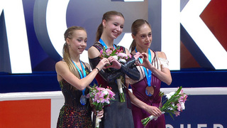Церемония награждения. Женщины. Омск. Гран-при России по фигурному катанию 2025/26