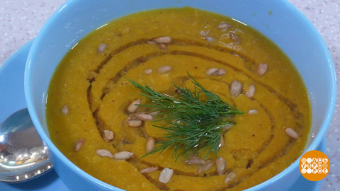 Готовим пряный суп-пюре из тыквы. Доброе утро. Суббота. Фрагмент