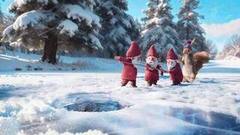 Новогодние белки и гномы. «Рыбалка». Новый год с Первым