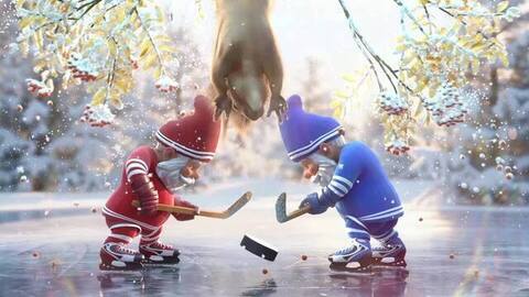 Новогодние белки и гномы. «Хоккей». Новый год с Первым