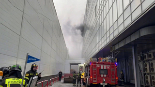 В Москве загорелся бизнес-центр «Варшавская плаза»