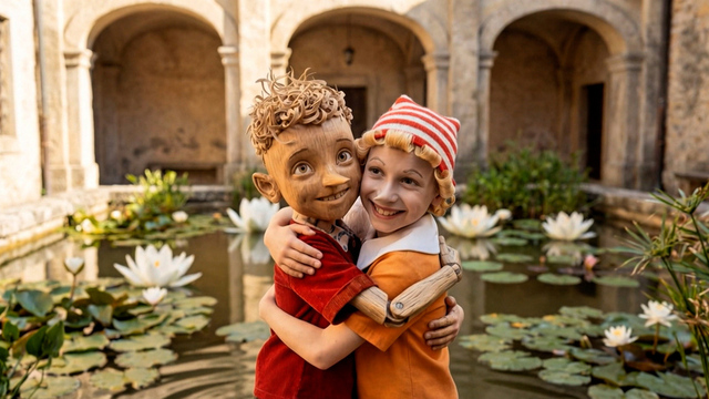 Буратино: сказка на все времена! Герои старого и нового фильма встречаются в одном кадре