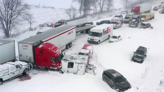 Больше 100 машин попали в аварию в США на магистрали в Мичигане