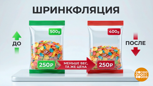Шринкфляция: сколько весит килограмм? Доброе утро. Фрагмент 