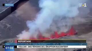 Появились кадры извержения вулкана на острове Реюньон