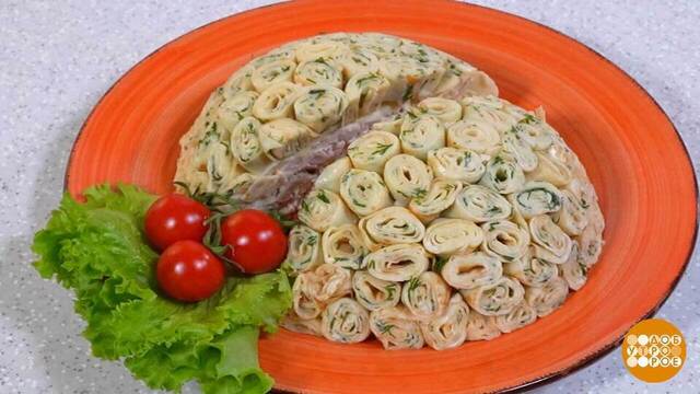 Готовим блинный торт «черепаший панцирь». Доброе утро. Фрагмент 