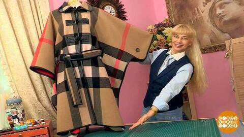 Оригинальное пончо от Ольги Никишичевой. Доброе утро. Суббота. Фрагмент 