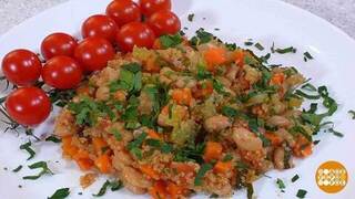 Готовим овощное рагу с фасолью и киноа. Доброе утро. Фрагмент 