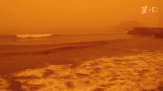 Песчаная буря, пришедшая из Сахары, накрыла турецкое побережье