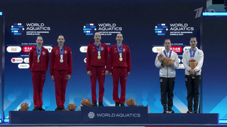 Российский гимн дважды звучал в честь наших синхронисток на этапе Кубка мира в Китае