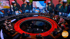 Включение из студии программы «Победители»: Виктор Георгиевич и Анна Николаевна Гладышевы, Анатолий Медведь и другие. Праздничный канал. Фрагмент 