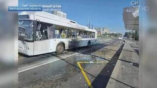 Появились кадры атакованных ВСУ пассажирских автобусов в Белгородской области