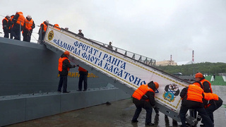 В Североморске встретили экипаж фрегата «Адмирал флота Касатонов», который вернулся из дальнего похода